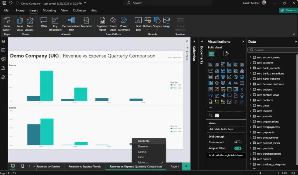 Duplicate report in Power BI desktop