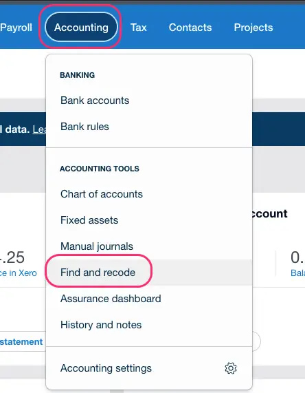 Find & Record in Xero