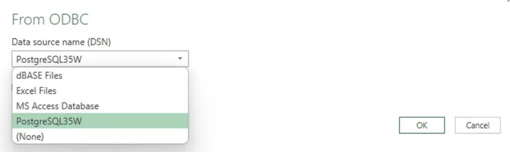 ODBC datasource connect