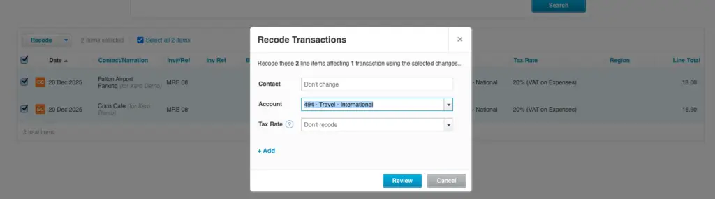 Recode Expense Claims