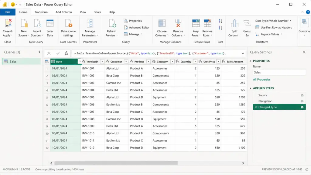Power BI Dektop - Power Query Editor