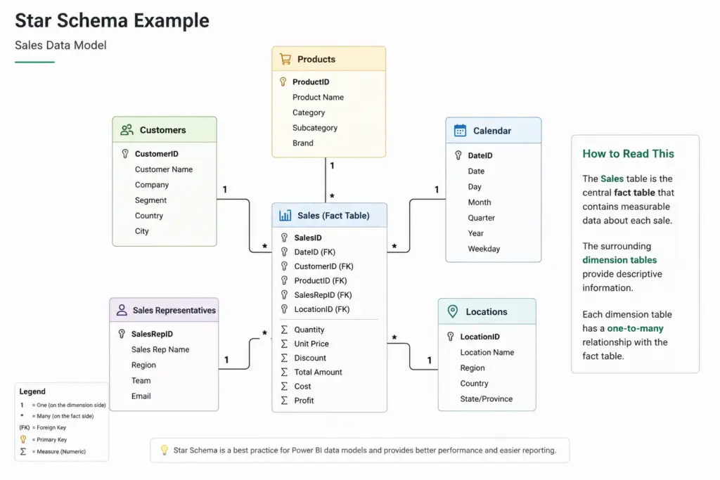 Power BI Desktop - Star Schema Diagram