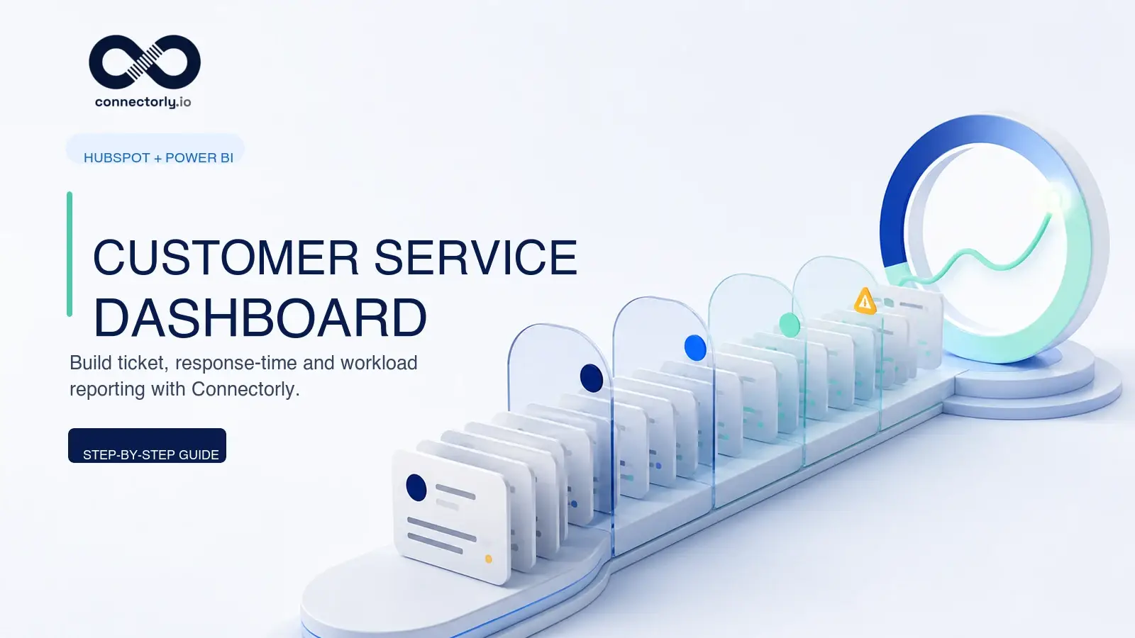 HubSpot customer service dashboard in Power BI using Connectorly ticket data